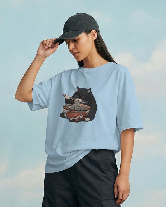 FAT RAMEN CAT OVERSIZED TEE