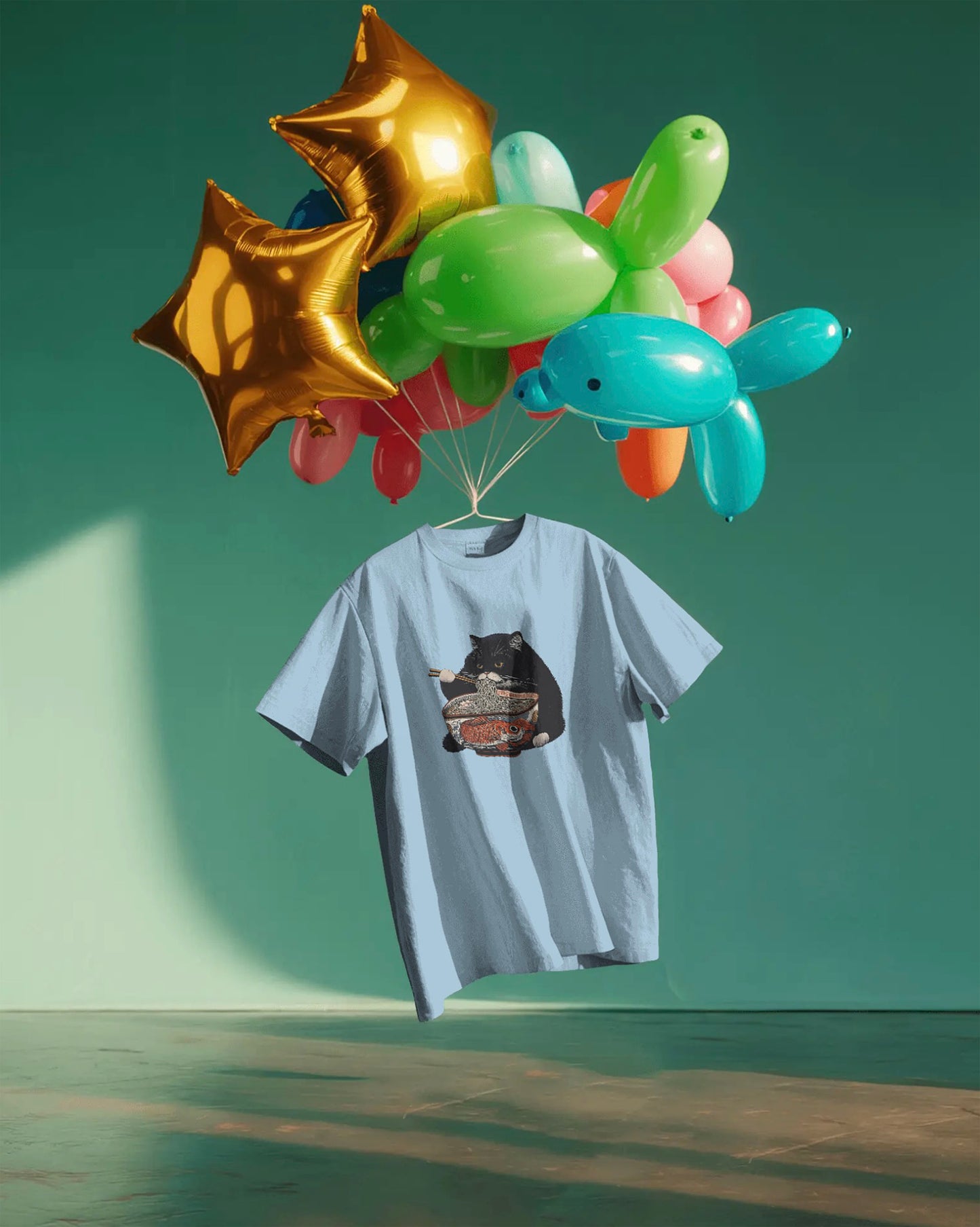 FAT RAMEN CAT OVERSIZED TEE